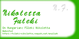 nikoletta fuleki business card